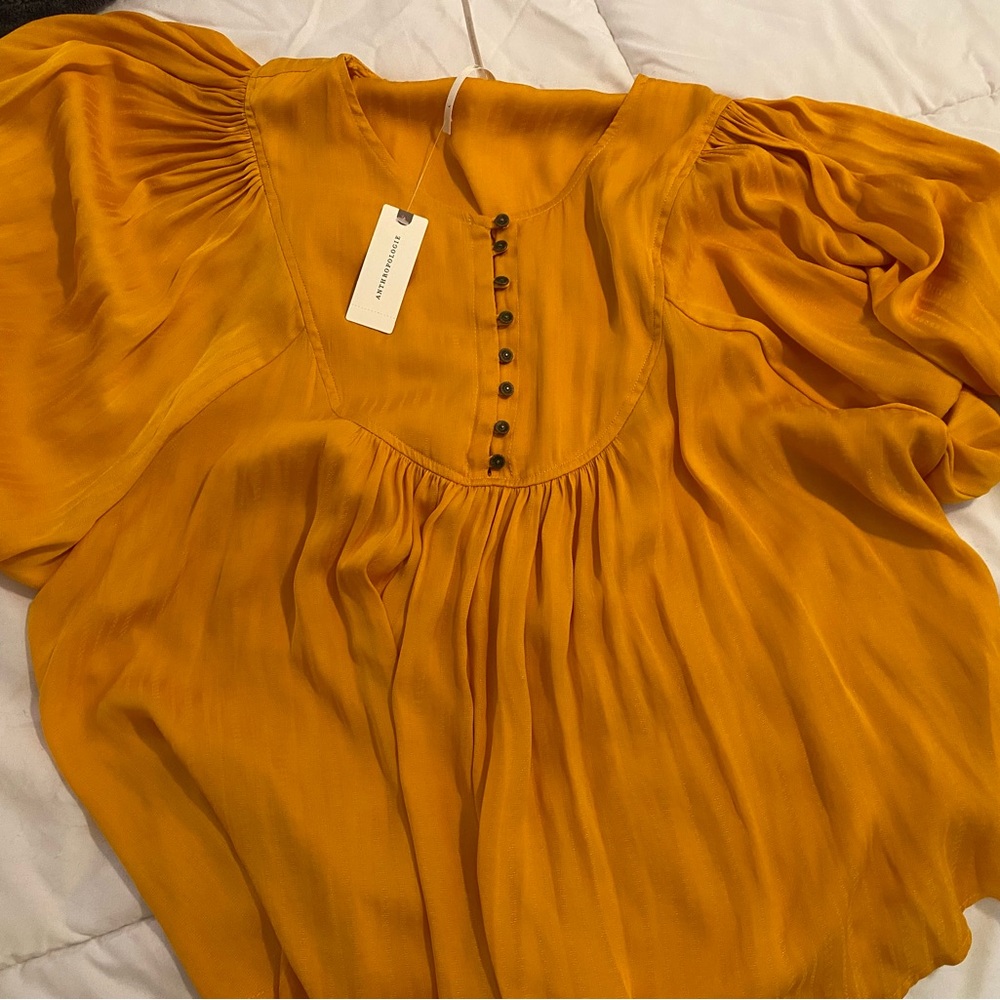 Anthropologie Golden Blouse - Picture 3 of 11